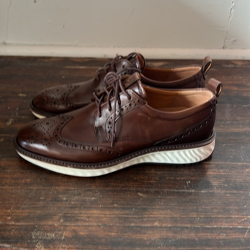 ECCO St.1 Hybrid Men's Leather Wingtip Derby Shoe Size 44 - Picture 4 of 6